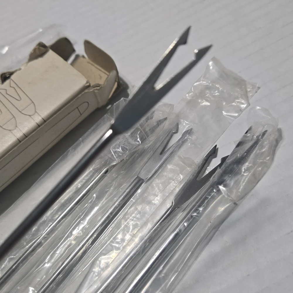 Vintage OSTER Stainless Steel FONDUE Forks MCM, colored tip fondue fork set of 6